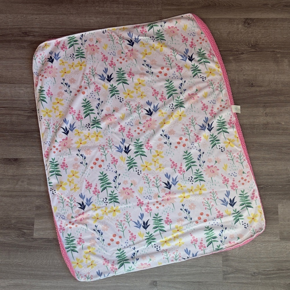 Cloud Island baby girls floral print fleece blanket